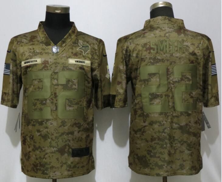 Men Minnesota Vikings #22 Smith Nike Camo Salute to Service Limited NFL Jerseys->minnesota vikings->NFL Jersey